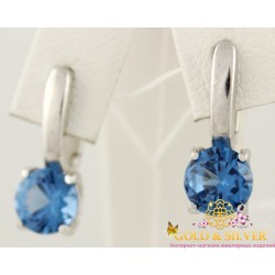 Серебряные серьги Адриатика с голубым кварцем 2936/9ргкв Gold & Silver, Украина
